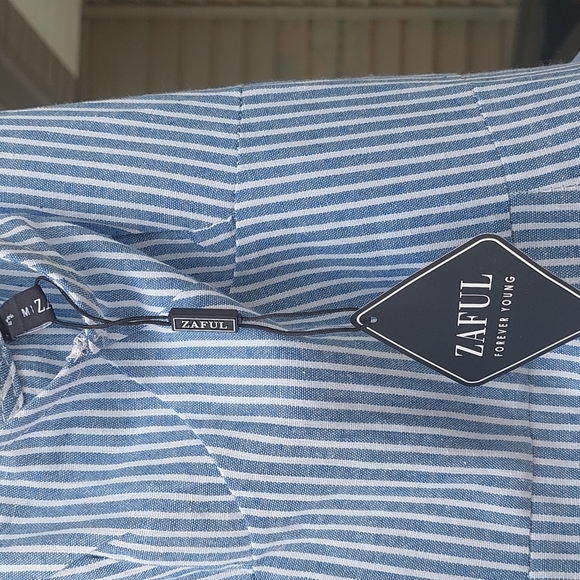 ZAFUL Ruffles Striped A Line Mini Dress - Picture 2 of 10